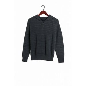 Banana Republic Mens Gray Knit Hoodie Pullover 1/4‎ Zip Sweater Medium
